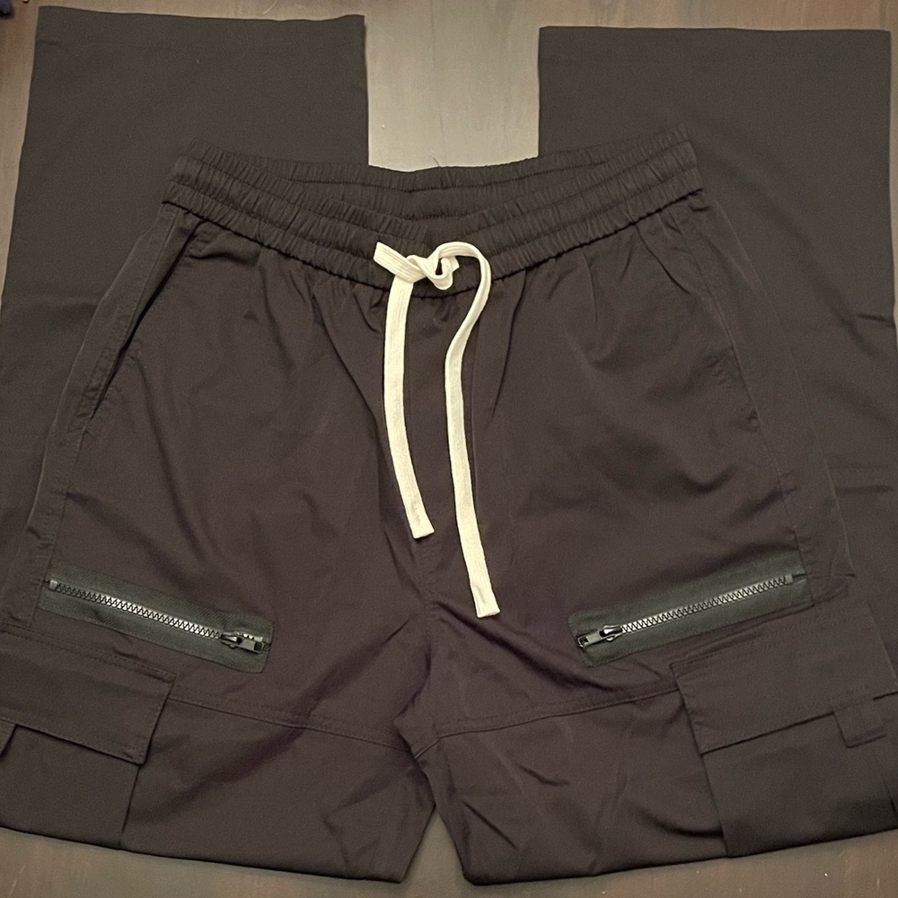 Black Cargo Pants - New